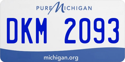 MI license plate DKM2093