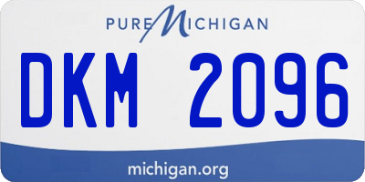 MI license plate DKM2096
