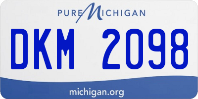 MI license plate DKM2098