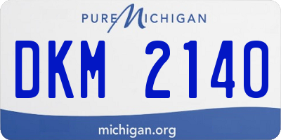 MI license plate DKM2140