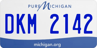 MI license plate DKM2142