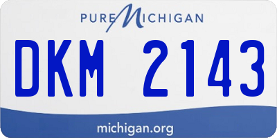 MI license plate DKM2143