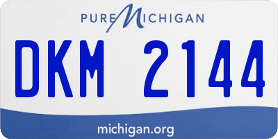 MI license plate DKM2144