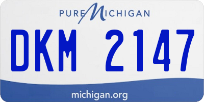 MI license plate DKM2147