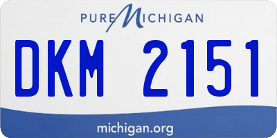 MI license plate DKM2151