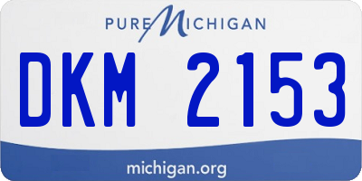 MI license plate DKM2153