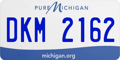 MI license plate DKM2162