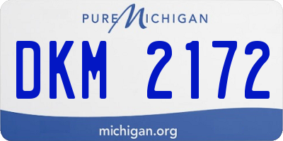 MI license plate DKM2172