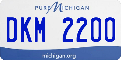 MI license plate DKM2200