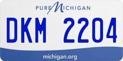 MI license plate DKM2204