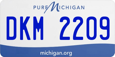 MI license plate DKM2209