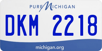 MI license plate DKM2218