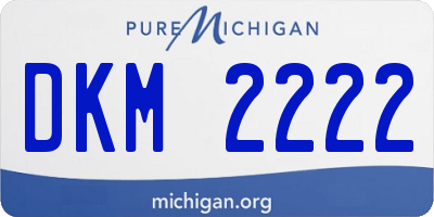 MI license plate DKM2222