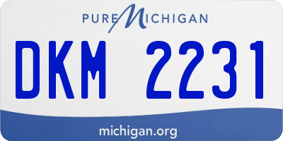 MI license plate DKM2231