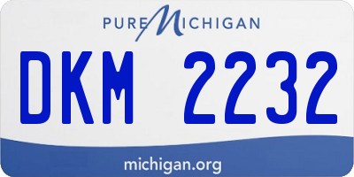 MI license plate DKM2232