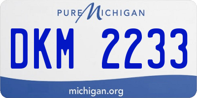 MI license plate DKM2233