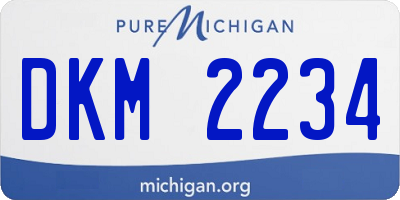 MI license plate DKM2234