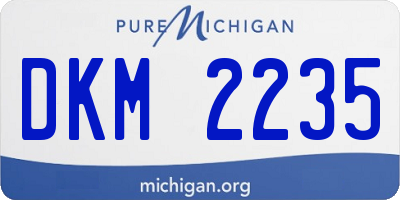MI license plate DKM2235