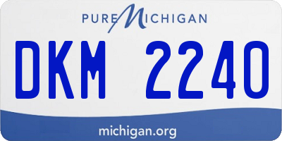 MI license plate DKM2240