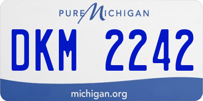 MI license plate DKM2242