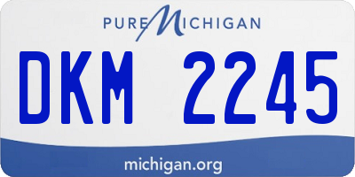 MI license plate DKM2245