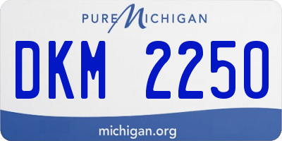 MI license plate DKM2250