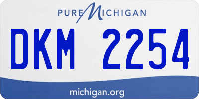 MI license plate DKM2254