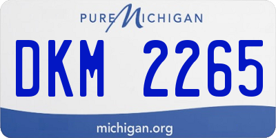 MI license plate DKM2265