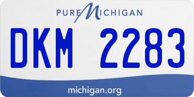 MI license plate DKM2283