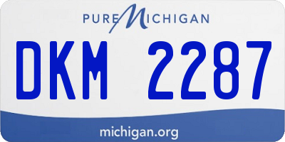 MI license plate DKM2287