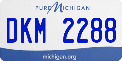 MI license plate DKM2288