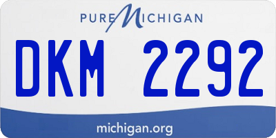 MI license plate DKM2292