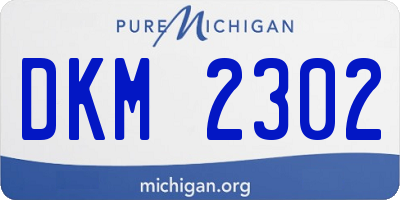 MI license plate DKM2302