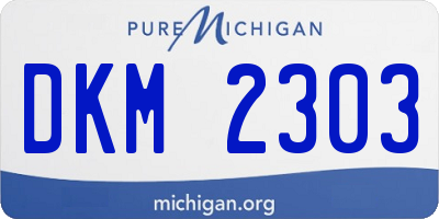 MI license plate DKM2303