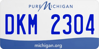 MI license plate DKM2304