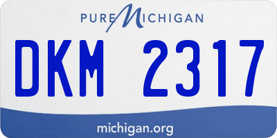 MI license plate DKM2317