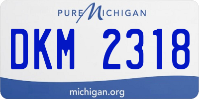 MI license plate DKM2318
