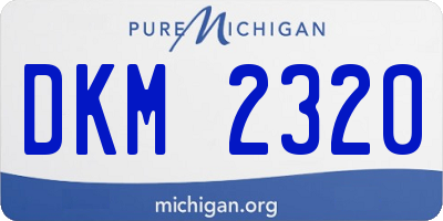 MI license plate DKM2320