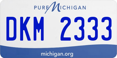 MI license plate DKM2333