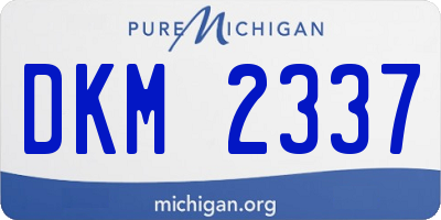 MI license plate DKM2337