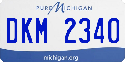 MI license plate DKM2340