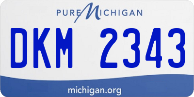 MI license plate DKM2343