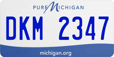 MI license plate DKM2347