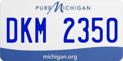 MI license plate DKM2350