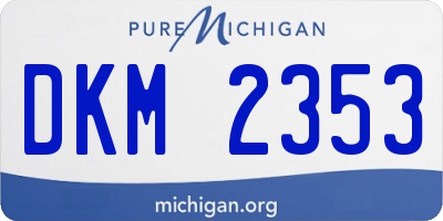 MI license plate DKM2353