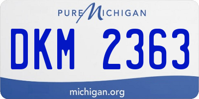 MI license plate DKM2363