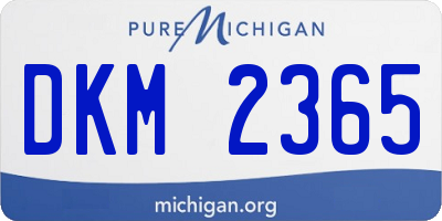 MI license plate DKM2365