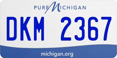 MI license plate DKM2367