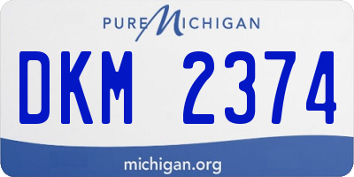 MI license plate DKM2374