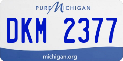 MI license plate DKM2377